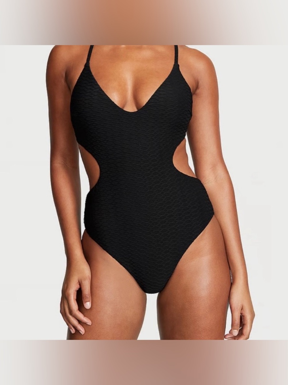 Victoria's Secret Black Cutout One-Piece Bathing Suit- Size M - NWOT